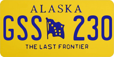 AK license plate GSS230