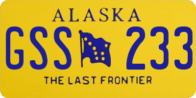 AK license plate GSS233