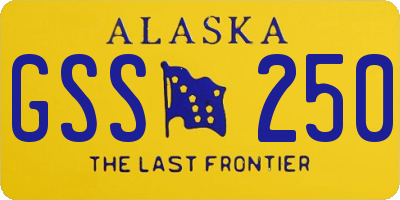 AK license plate GSS250