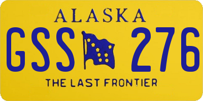 AK license plate GSS276