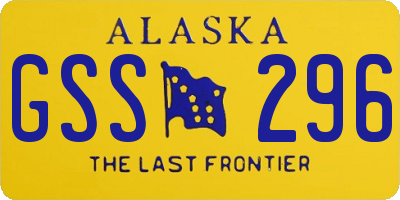 AK license plate GSS296