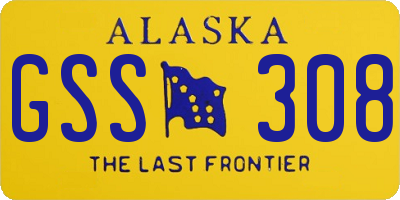 AK license plate GSS308
