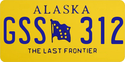 AK license plate GSS312
