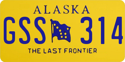 AK license plate GSS314