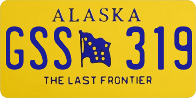 AK license plate GSS319