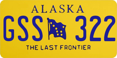 AK license plate GSS322