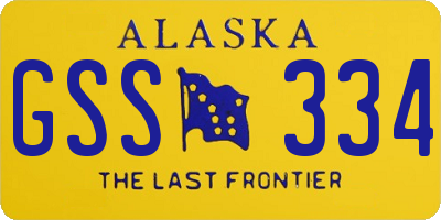AK license plate GSS334