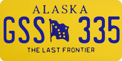 AK license plate GSS335