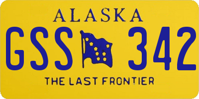 AK license plate GSS342