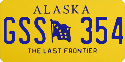 AK license plate GSS354