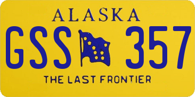 AK license plate GSS357
