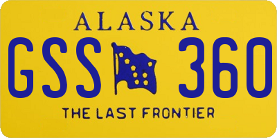 AK license plate GSS360