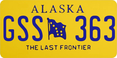 AK license plate GSS363