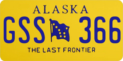 AK license plate GSS366