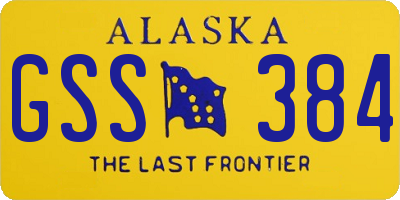 AK license plate GSS384