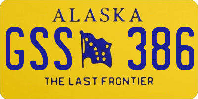AK license plate GSS386