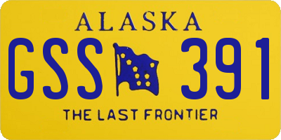 AK license plate GSS391