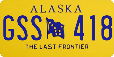AK license plate GSS418