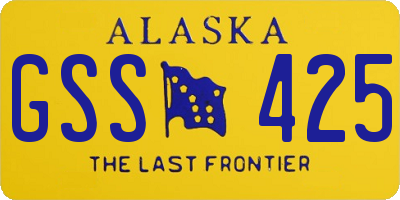 AK license plate GSS425