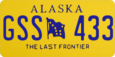 AK license plate GSS433