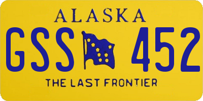 AK license plate GSS452