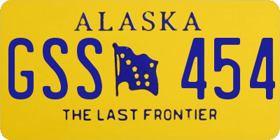 AK license plate GSS454
