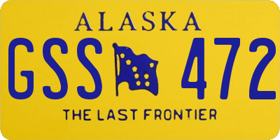 AK license plate GSS472