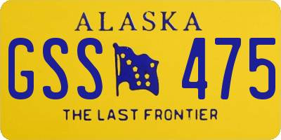 AK license plate GSS475