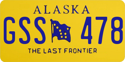 AK license plate GSS478