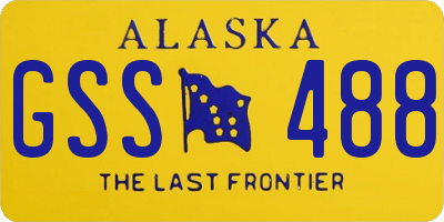 AK license plate GSS488