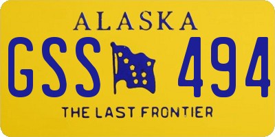 AK license plate GSS494