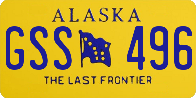 AK license plate GSS496