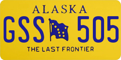 AK license plate GSS505