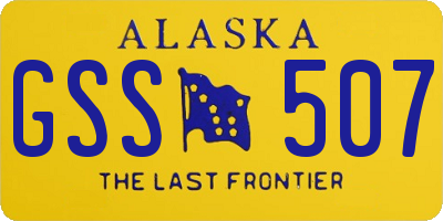 AK license plate GSS507