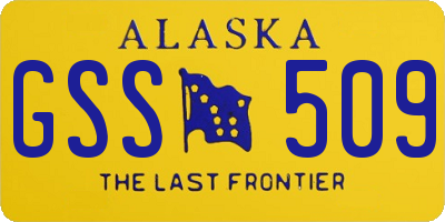 AK license plate GSS509