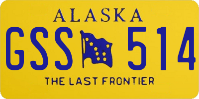 AK license plate GSS514