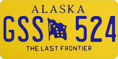 AK license plate GSS524