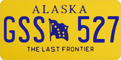 AK license plate GSS527