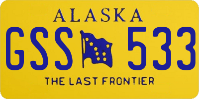 AK license plate GSS533