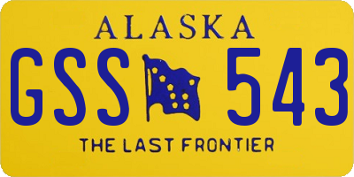 AK license plate GSS543