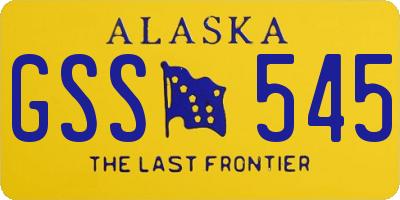 AK license plate GSS545