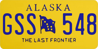 AK license plate GSS548