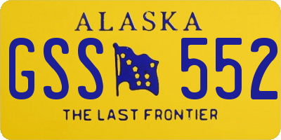 AK license plate GSS552