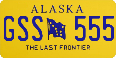 AK license plate GSS555
