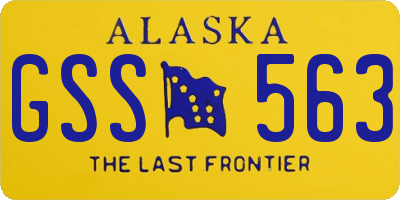 AK license plate GSS563
