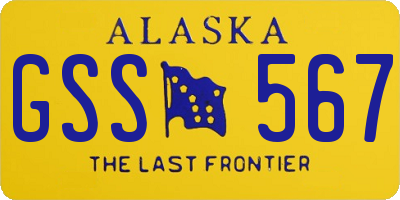 AK license plate GSS567
