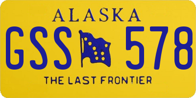 AK license plate GSS578
