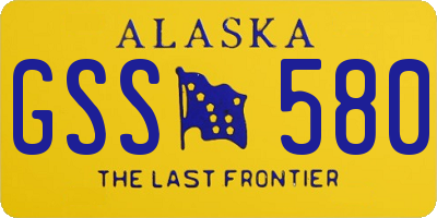 AK license plate GSS580