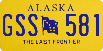 AK license plate GSS581