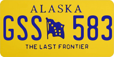 AK license plate GSS583